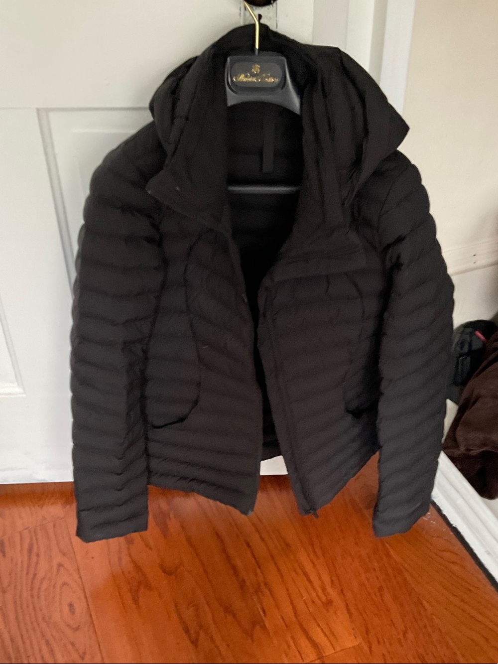 lululemon athletica Women's Black Quilted Hooded Puffer Jacket